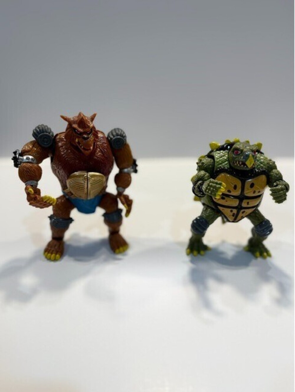 Vintage Teenage Mutant Ninja Turtles Mutatin Tokka and Rahzar Figures - In tact
